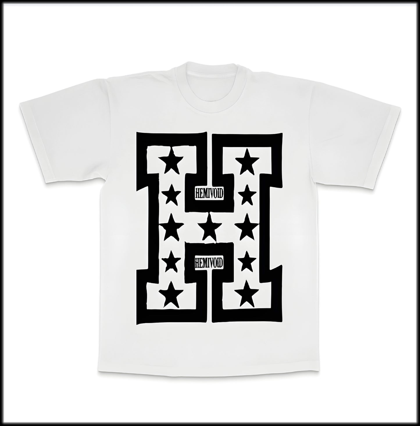 HEMIVOID STAR TEE | white