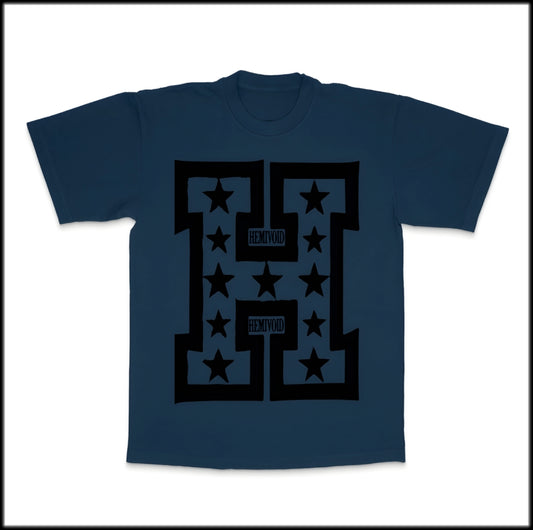 HEMIVOID STAR TEE | navy