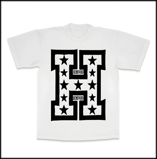 HEMIVOID STAR TEE | white
