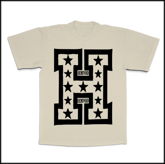 HEMIVOID STAR TEE | creme